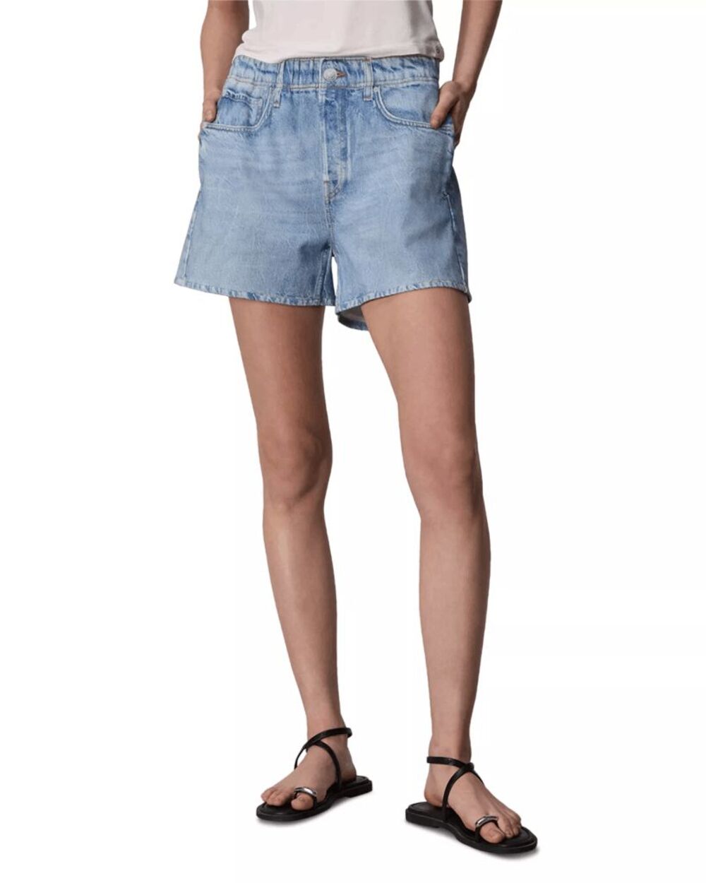 Rag & Bone Blue Cotton Terry Miramar Jean Sweatpant Shorts Women's Size Small